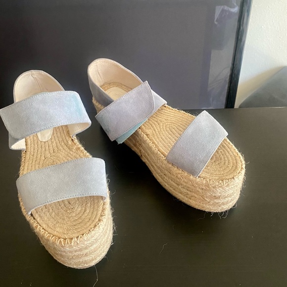 Jeffrey Campbell | Leather Strap Flatform Espadrilles in Baby Blue, size 10 - Picture 2 of 9